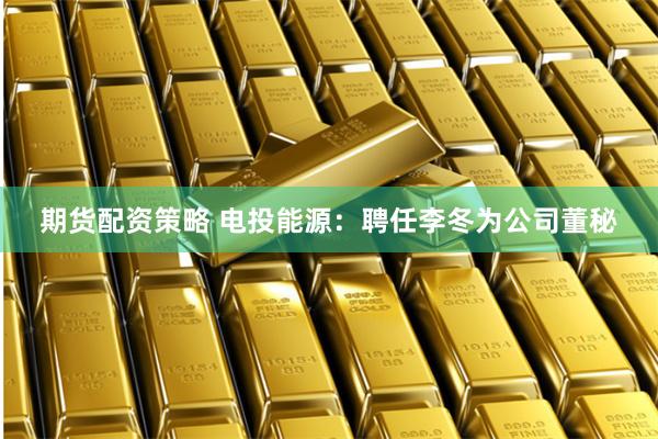 期货配资策略 电投能源：聘任李冬为公司董秘