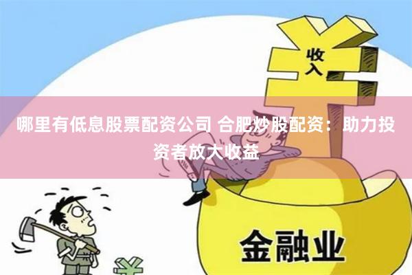 哪里有低息股票配资公司 合肥炒股配资：助力投资者放大收益